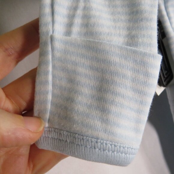 Baby Sheep Lamb Blue striped 2pc Footed Newborn EASY TO OPEN - Picture 4 of 12